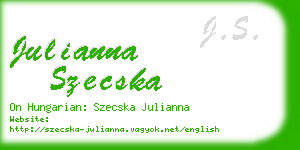 julianna szecska business card